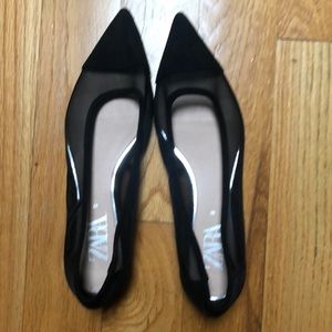 Zara size 9 black flats